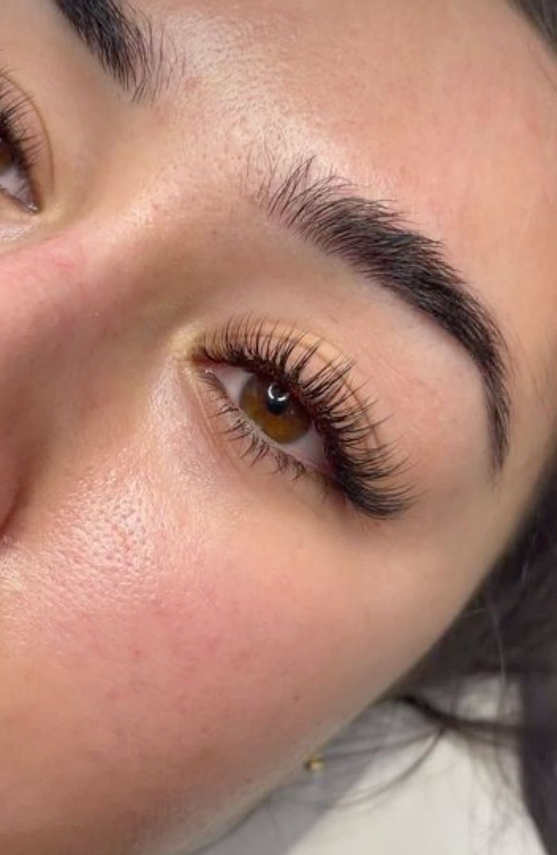 Volume lash extensions close-up