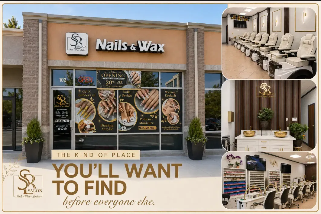SB Salon storefront and interior collage in Lynnwood, WA