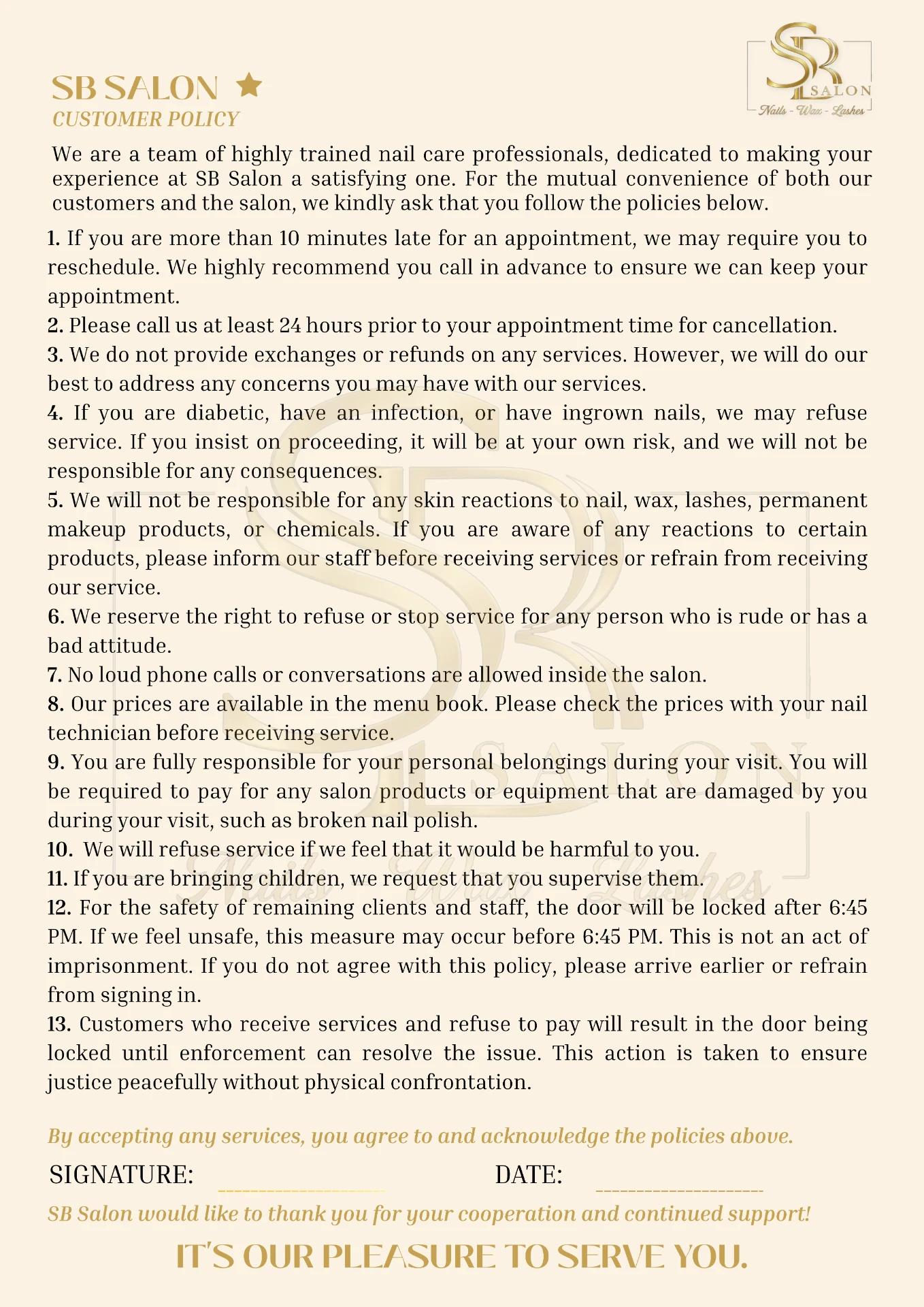 Customer Policy