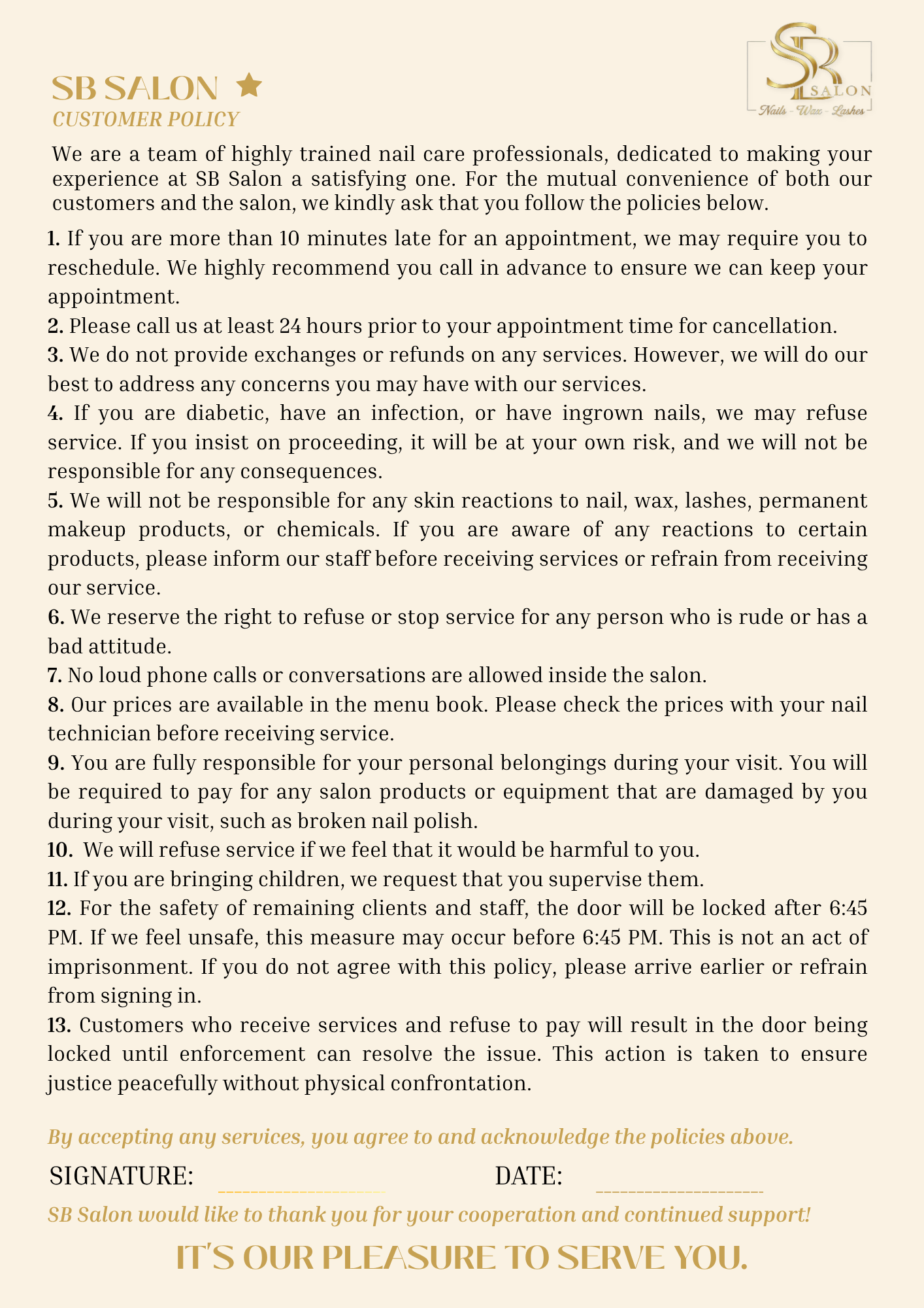 Customer Policy